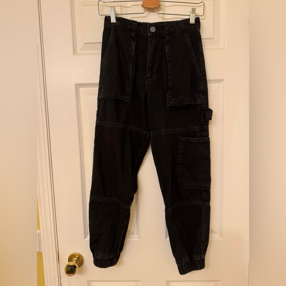 AllSaints Cargo Jeans in Washed Black